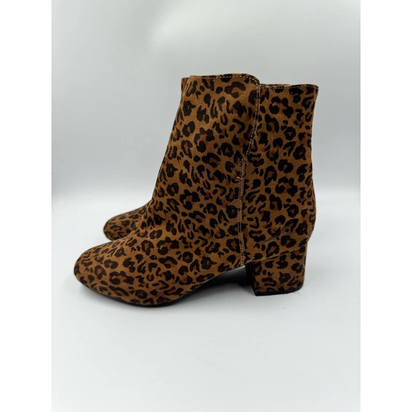 Laine Bryant Leopard Ankle Boots Tan Women's Size 8W - Picture 2 of 9